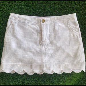 Women's Colette Scallop Hem Skort in White | Size 8 - Lilly Pulitzer-Gently used